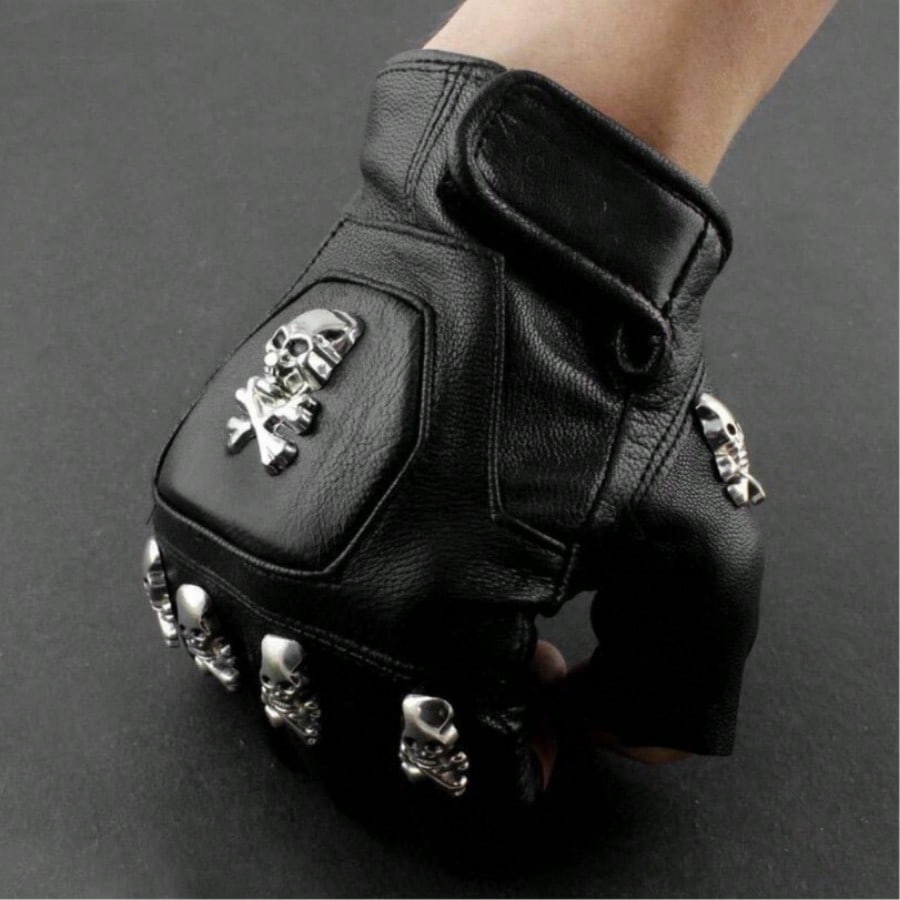 Leather Driving Glove - Herren-Fingerlose Handschuhe aus echtem Leder mit